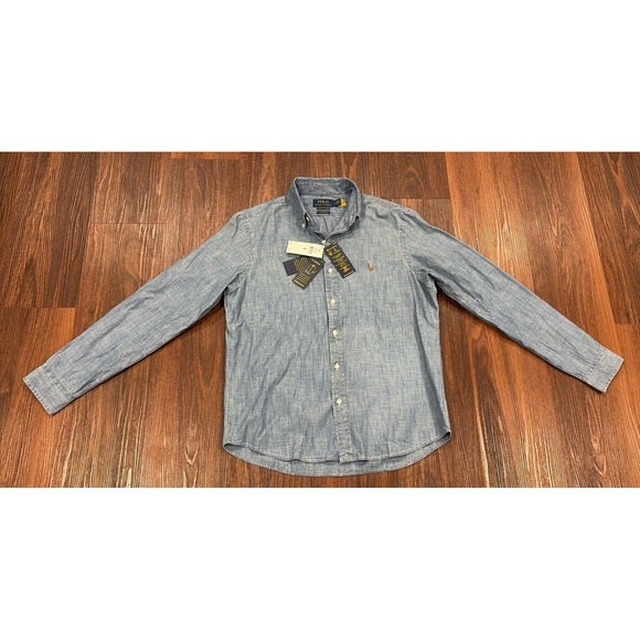Polo Ralph Lauren Classic Fit Untucked Indigo Chambray Shirt Men's Medium $125 - Picture 2 of 16